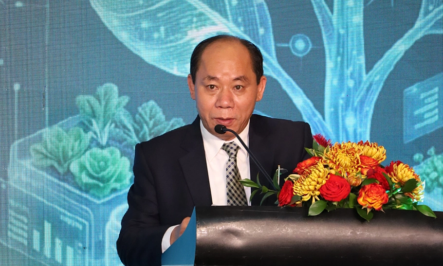 Ông Lê Viết Bình - Phó chánh văn phòng Bộ Nông nghiệp và Môi trường phụ trách phía Nam - phát biểu tại lễ ra mắt nền tảng truy xuất nguồn gốc nông sản Agrichain