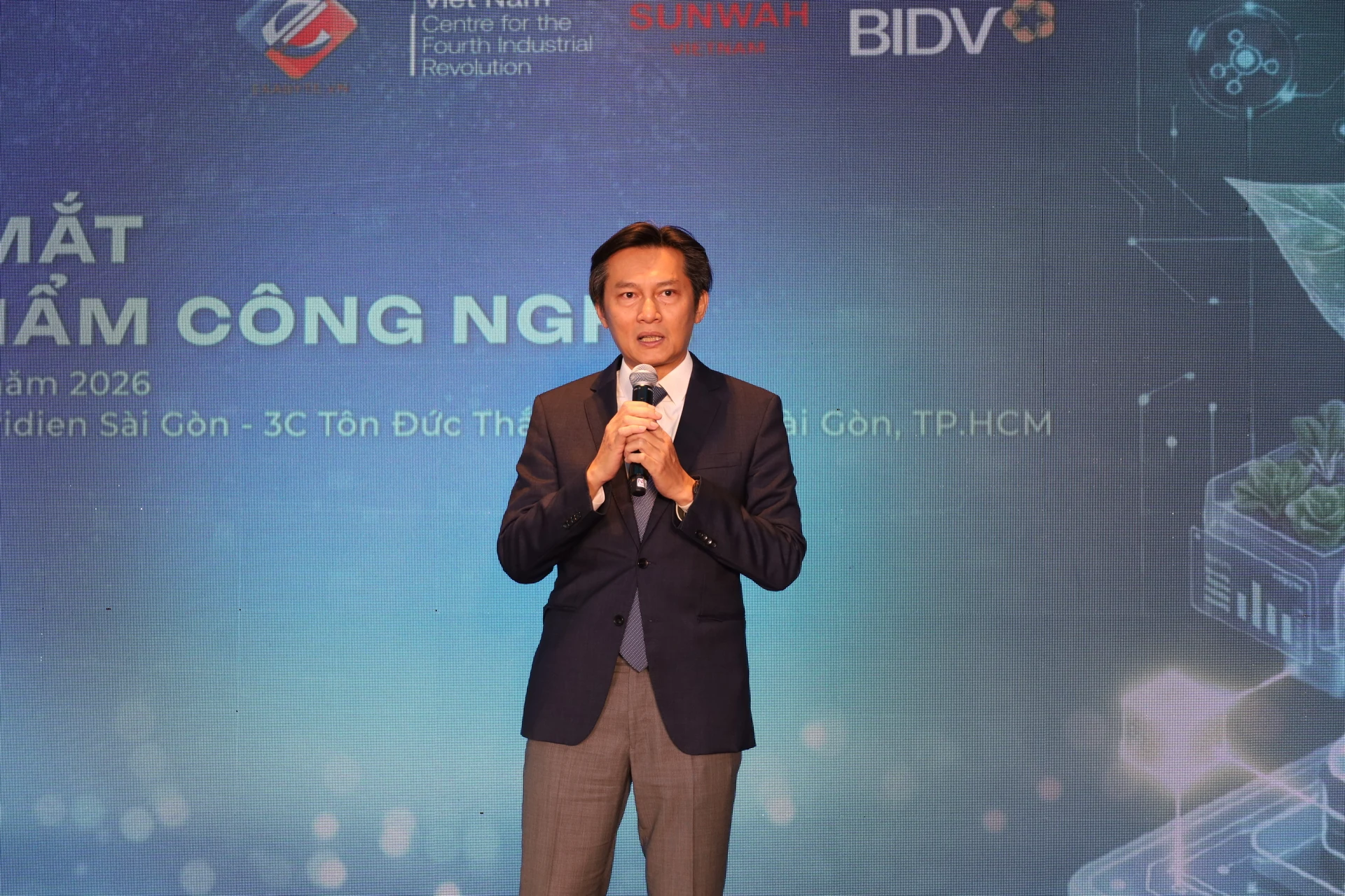 Ông Phạm Phú Trường - Phó Giám đốc Trung tâm Cách mạng Công nghiệp lần thứ 4 tại TP.HCM (HCMC C4IR), chia sẻ tại buổi ra mắt Agrichain.