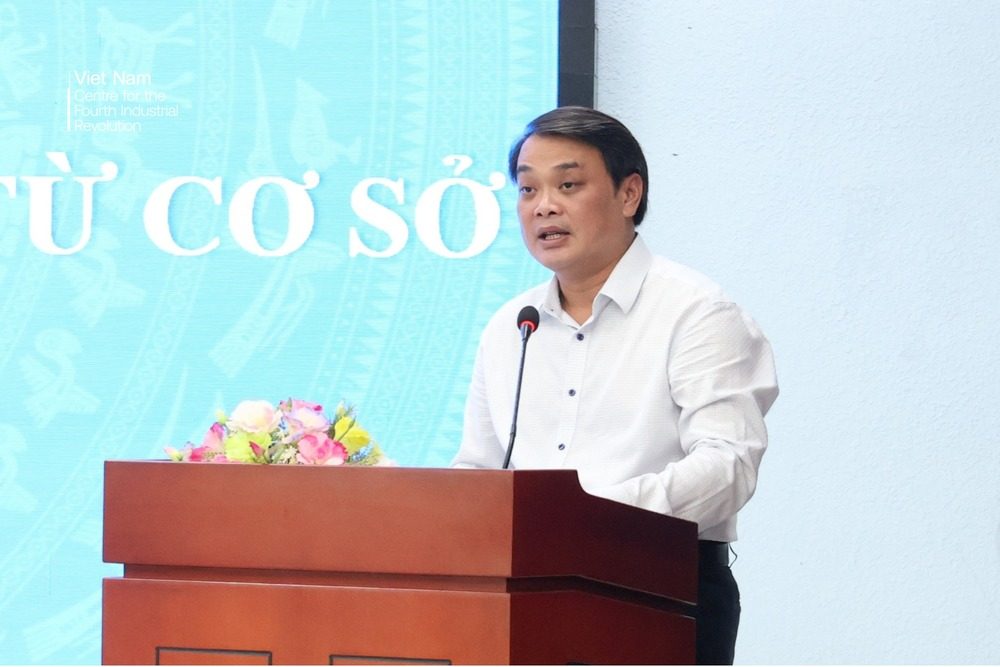 Ông Lê Trường Duy, Giám đốc Trung tâm cách mạng Công nghiệp lần thứ tư Thành phố Hồ Chí Minh (HCMC C4IR), phát biểu khai mạc Tọa đàm.
