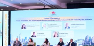 Thúc đẩy hợp tác chiến lược toàn diện Việt Nam – Australia tại TP.HCM Chương trình Gặp gỡ Australia 2026 cũng bao gồm các phiên thảo luận chuyên đề: “Thúc đẩy thương mại, đầu tư giữa Thành phố Hồ Chí Minh và Autralia”; “Thúc đẩy quan hệ hợp tác trong phát triển năng lượng xanh”; “Xây dựng nguồn nhân lực sẵn sàng cho tương lai- hợp tác Việt Nam- Autralia trong phát triển kỹ năng, nhân tài và lực lượng lao động bền vững”.
